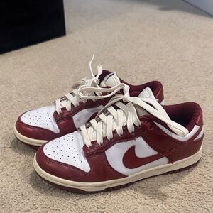 Nike Burgundy and White Low-Top Sneakers